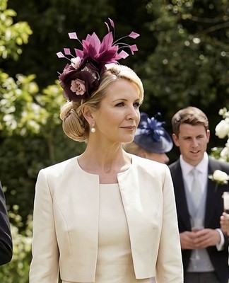 06. Exklusive Fascinator Seide Blume Hochzeit Event Ascot Taufe Ball Party