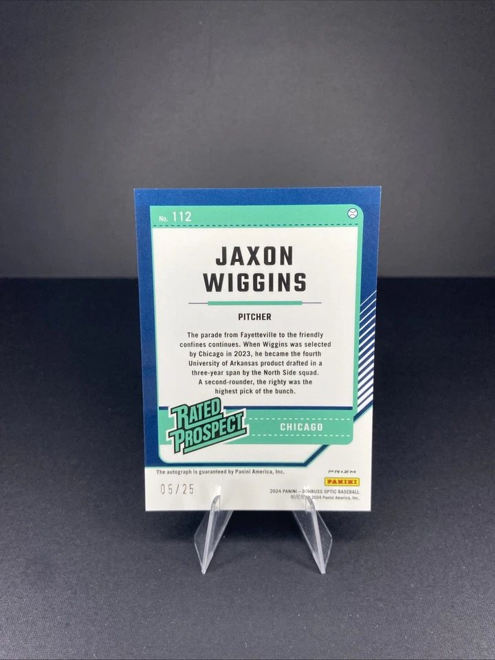 2024 Panini Donruss Optic JAXON WIGGINS RATED PROSPECT Holo Pandora AUTO 5/25 SP - Image 4 of 4