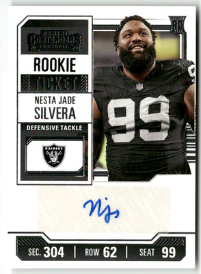 Panini Football NFL Contenders 2023 No. 305 Nesta Jade Silver Rookie Ticket Auto