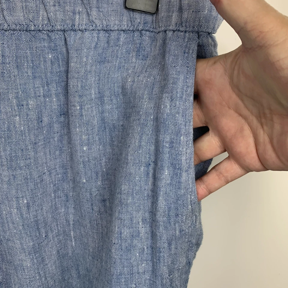 Rachel Rachel Roy Womans 100% Linen Pants Elastic Waist Straight Leg Pants Large - Image 4 of 4