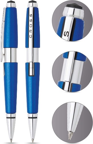 PENNA ROLLERBALL INCHIOSTRO GEL BLU NITRO CROSS EDGE CON APPUNTAMENTI CROMATI NUOVA REGALO - Foto 2 di 3