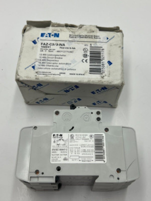 Eaton Miniature Circuit Breakers (MCBs) FAZ 3P 3A 277V 50/60Hz FAZ-C3/3-NA