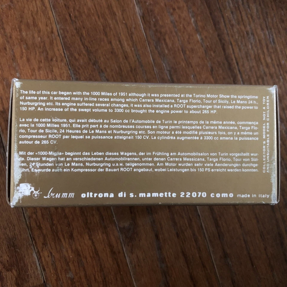 Brumm Serie Oro r96 Lancia Aurelia HP80 B20 1950 сделано в Италии 1/43 Millle Miglia - Изображение 2 из 3