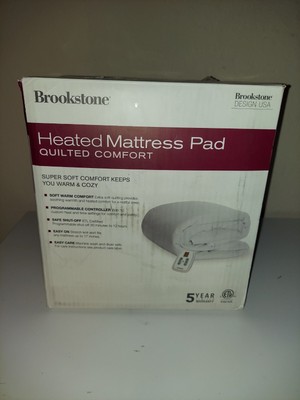 Brookstone Full Heated Mattress Pad in White | eBay