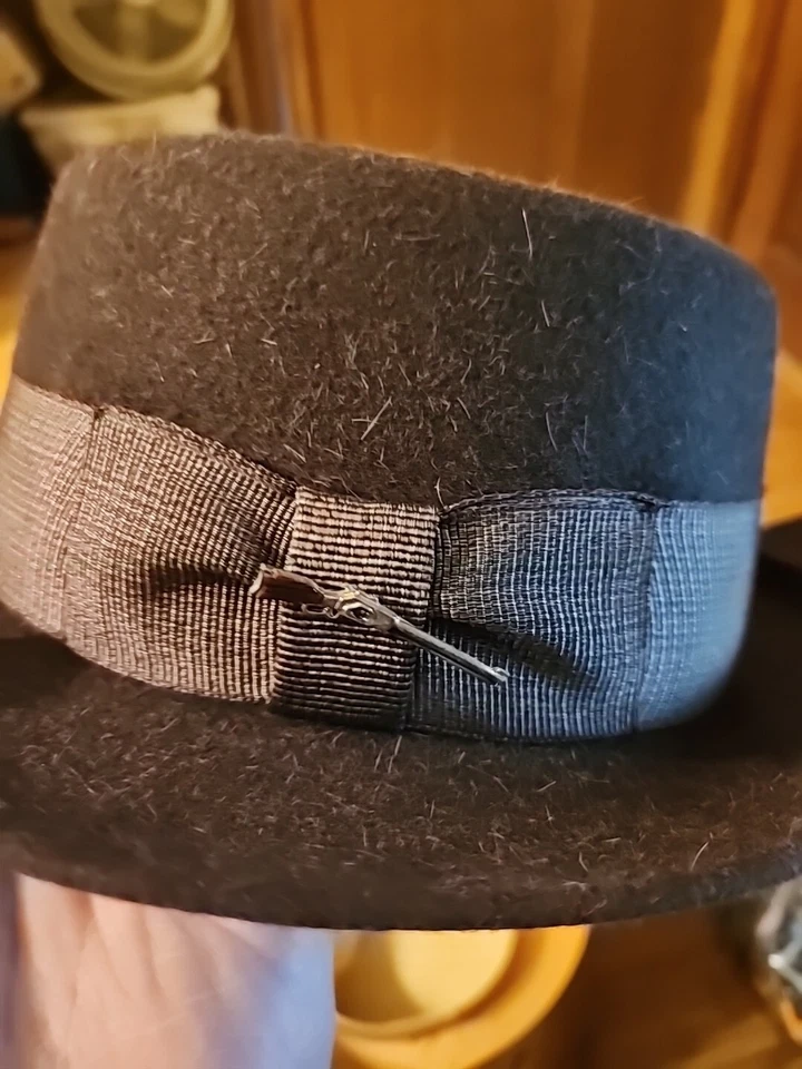 Vintage Stetson Brown Wool Fedora Hat The Gun Club Size 7 Royal De Luxe w/ Box - Image 2 of 4