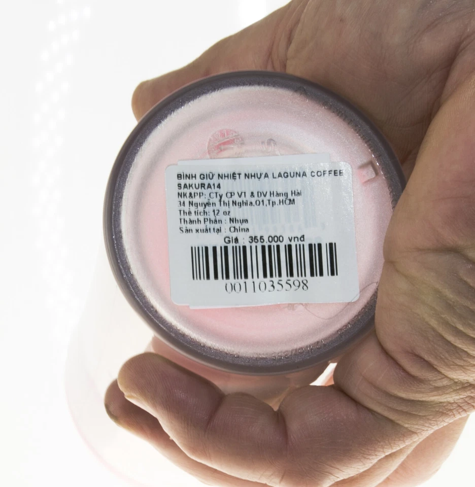 Starbucks Pink Sakura Cherry Flower Blossom Acrylic Water Bottle Tumbler 12 Oz - Image 3 of 3