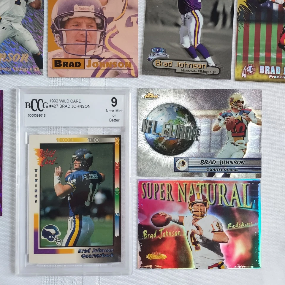 BRAD JOHNSON Rookie Card #427 BCCG 9 Near Mint🏈 44 Cards 1992-2003 RARE LOT 🔥 - Image 2 of 4
