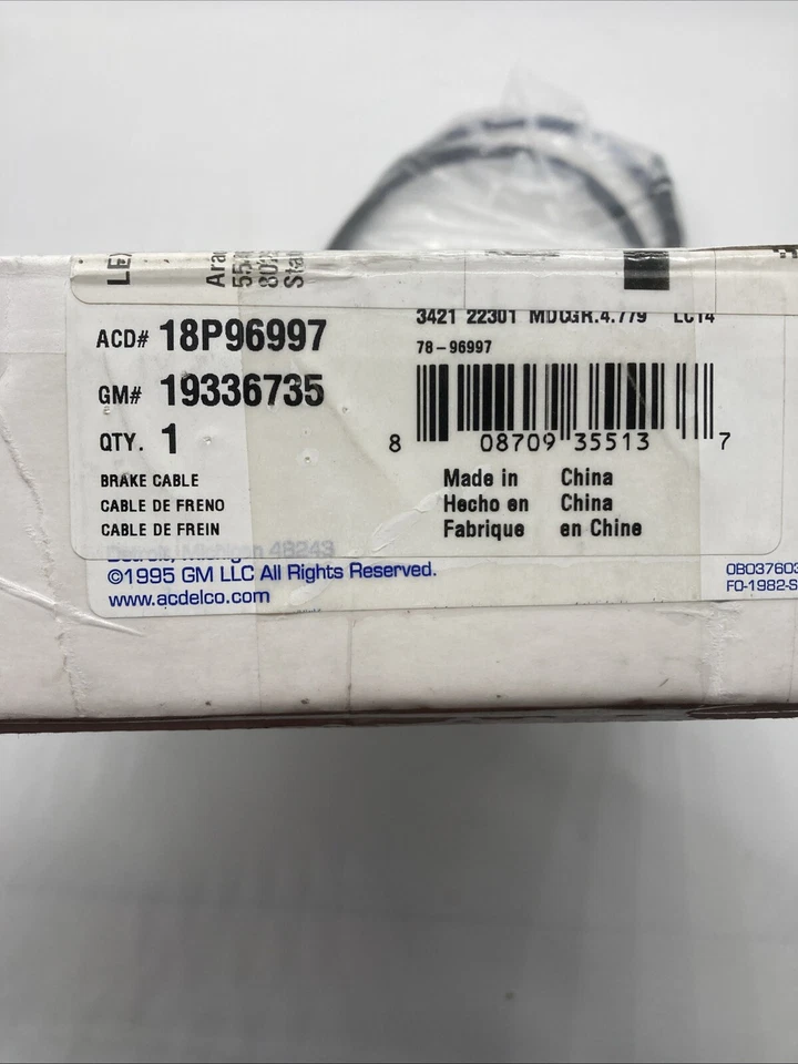 Cable freno aparcamiento trasero izquierdo ACDelco 18P96997 se adapta 08-12 Honda Accord Foto 3 de 3