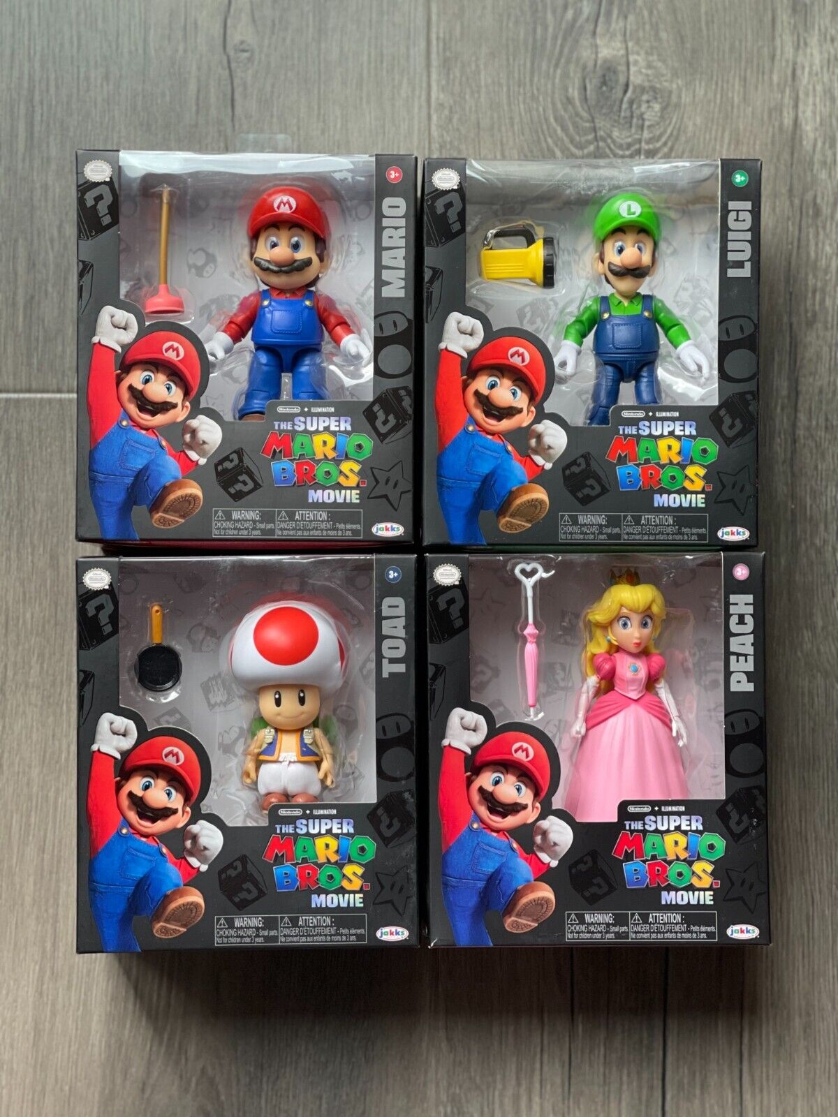 JAKKS The Super Mario Bros Movie Bowser Luigi Toad Princess Peach