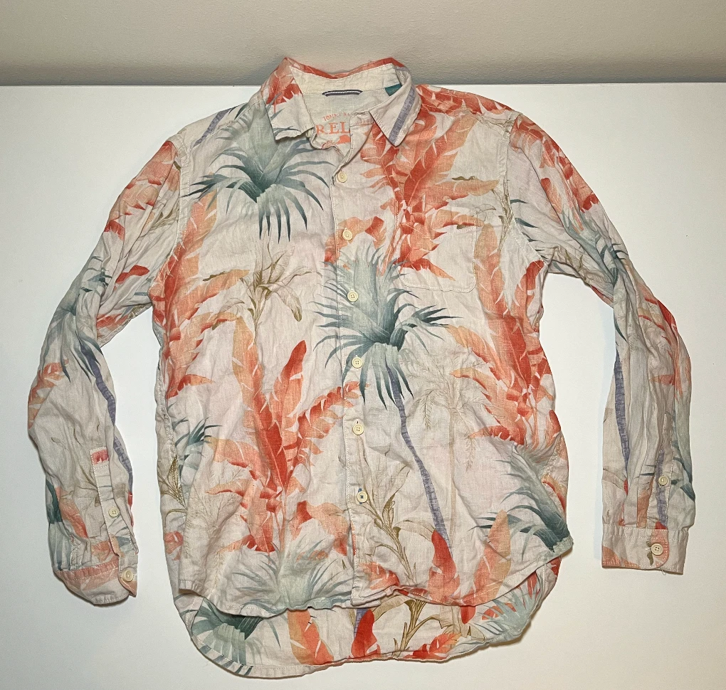Men's Tommy Bahama Floral Button Down Shirt | 100% Linen | Medium