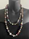 Gorgeous Baroque Natural Multicolor Pearl Long Necklace