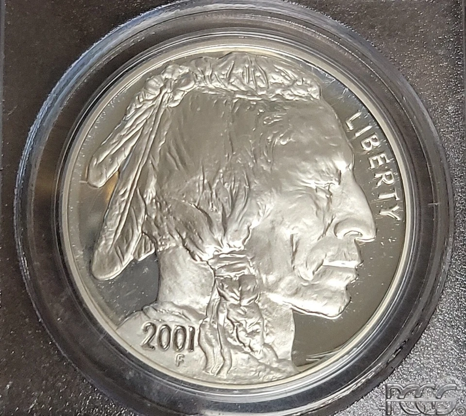 2001 P American Buffalo Commemorative Proof Silver Dollar - PCGS PR69 DCAM  - Image 3 of 4