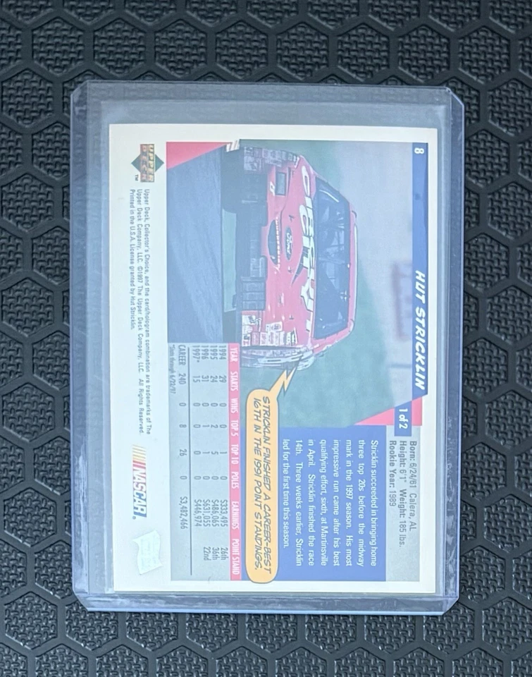 1998 Upper Deck Collector's Choice Nascar Speed Merchants Hut Stricklin #8 - Image 2 of 3