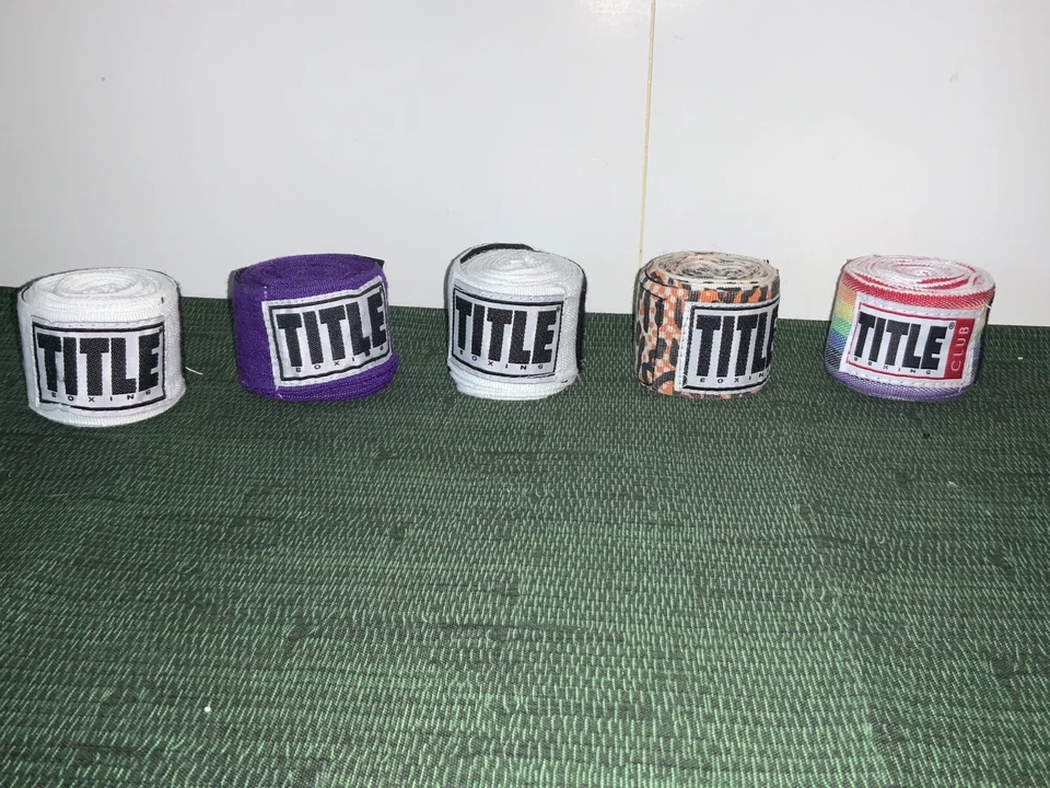 TITLE Boxing 180’ Semi Elastic Mexican Hand Wrap- Lot of Mismatched/ Multi color - Image 3 of 4