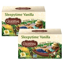 Celestial Seasonings Tea SLEEPYTIME VANILLA Herbal Caffeine Free 20 Bags 2 Boxes
