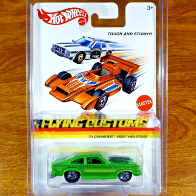 Hot Wheels Flying Customs '74 Chevrolet Vega Pro Stock Green BW Blackwall 2013