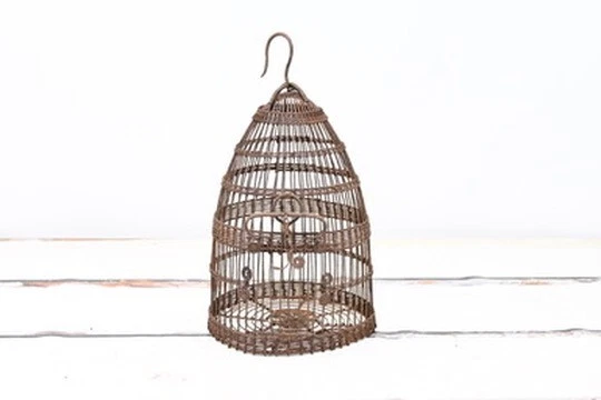 Vintage . Large Beehive Shaped Wire Birdcage Round Bird Cage Fabulous Patina