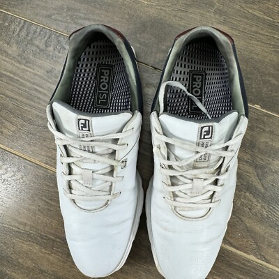 FootJoy Pro SL Golf Shoes Mens 11.5 White Leather Spikeless Cleats