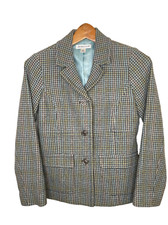 Pendleton Womens Jacket size 4 Virgin Wool Lambs blend houndstooth Plaid
