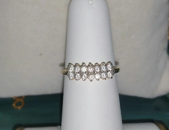 $550 Kay Jewelers 10k Yellow gold cz pyramid anniversary-wedding band ring - Image 4 of 4