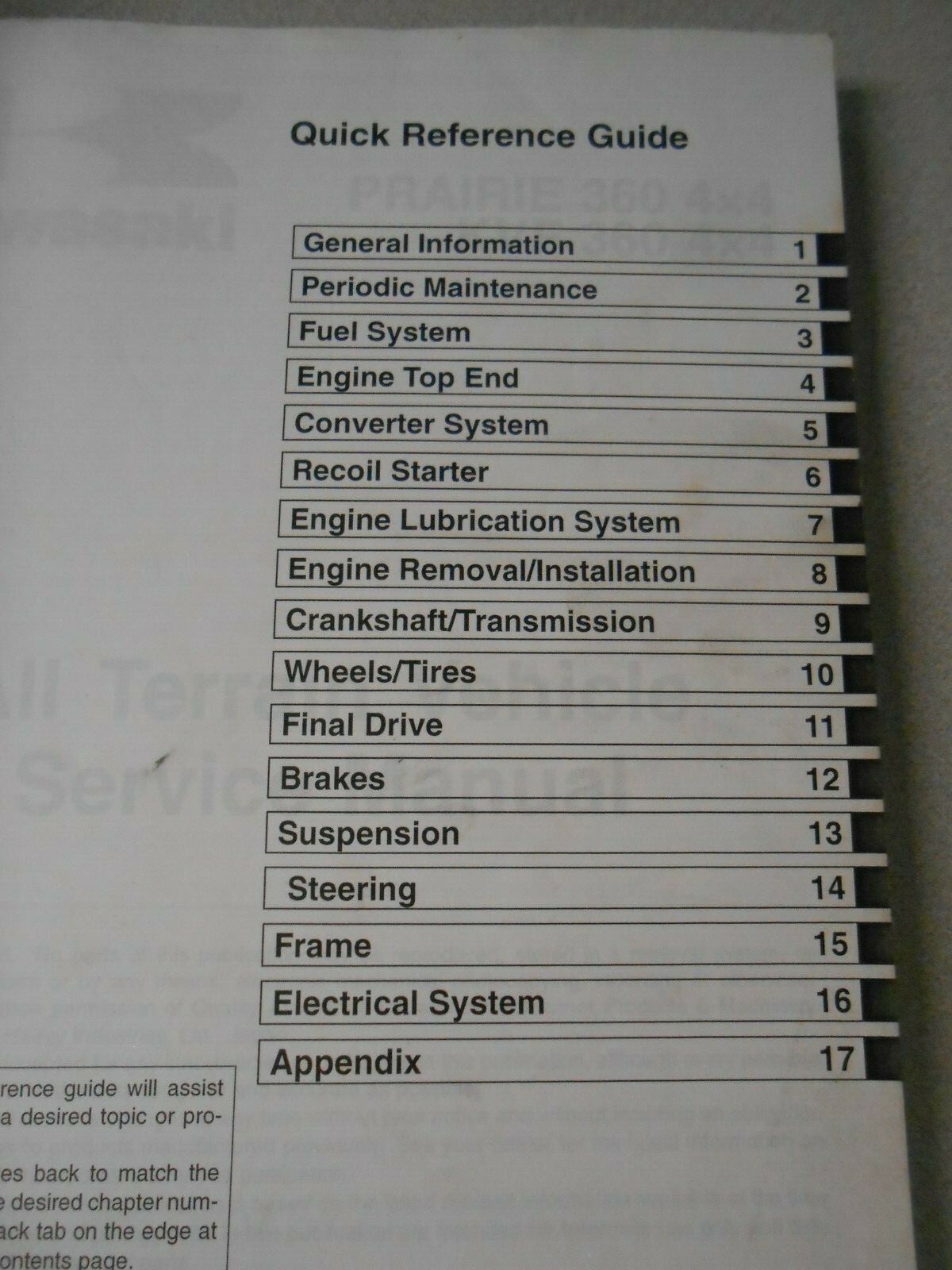 OEM+Kawasaki+ATV+Service+Manual+20032004+Prairie2FKVF+4x4+360+99924