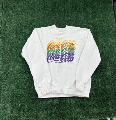 Vintage 90's Coca Cola Classic Spell Out Promo Crewneck XL Sweatshirt Multicolor