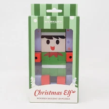 2020 Merkury Innovations Christmas Elf Wooden 3D Puzzle Holiday Secret Santa
