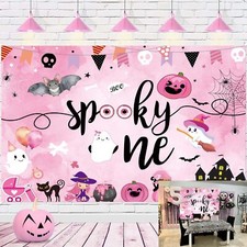 Halloween Backdrop Happy 1st Birthday Party Backdrop Girl Halloween Background