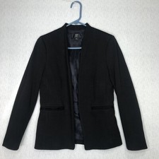 J Crew 365 Going Out Blazer Women s 6 Tall Black Open Front Stretch Twill Office