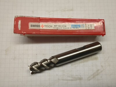 Swiss+Tech 12,0 mm Schaftfräser Weldon Regular 3-flötig HSS-Co 8 % SWT-163-1312A