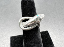 VINTAGE BLUE EYED SNAKE WRAP RING SIZE 4.75 - L920