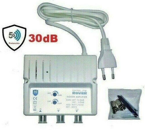 AMPLIFICADOR DE ANTENA TV TDT PARA INTERIOR ROVER dB CON FILTRO RECHAZO 5G | eBay