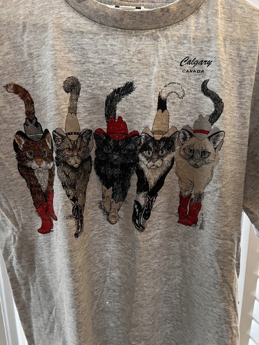 Calgary Cats - Canadiana - Vintage VTG Stampeders / Rodeo T shirt - Picture 4 of 5