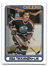 Esa Tikkanen 1990-91 Topps HOCKEY #156a Edmonton Oilers