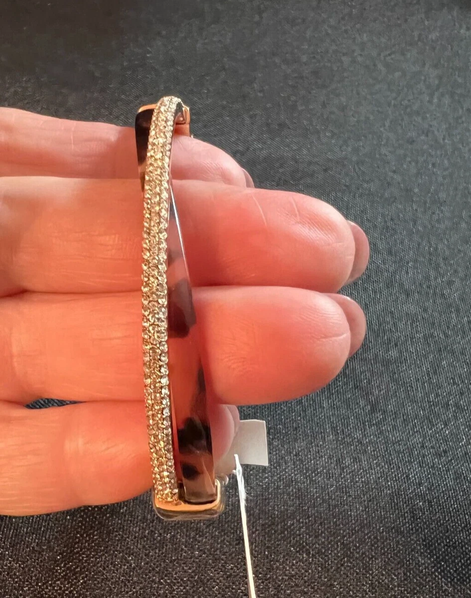 NWT Michael Kors Pave Rhinestone Tortoise Shell Rose Gold Twisted