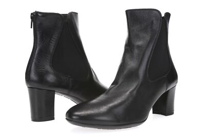 Agl Womens Classic Black Leather Ankle Booties Size 9.5 Zipper New 229844