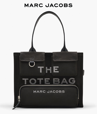 MARC JACOBS The Cargo Canvas Tote Bag Large Black Shoulder Bag