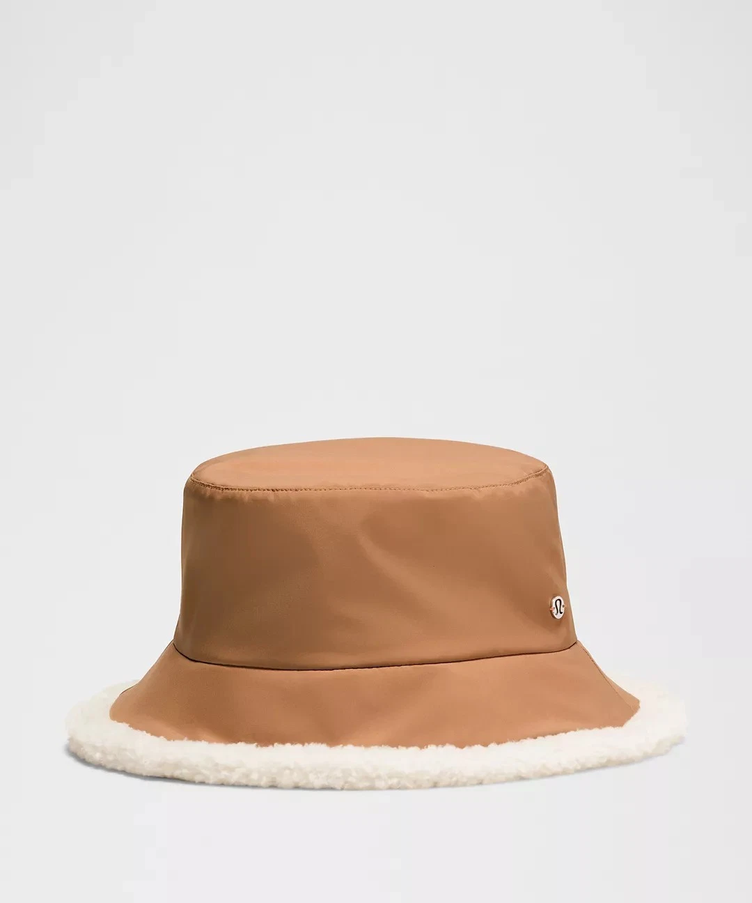 NWT $58 Lululemon Boucle Fleece Reversible Bucket Hat L/XL Chestnut Brown/Ivory