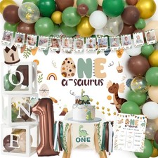 a Saurus Birthday Decorations Party Supplies, Dinosaur Theme 1st Birthday Boy...