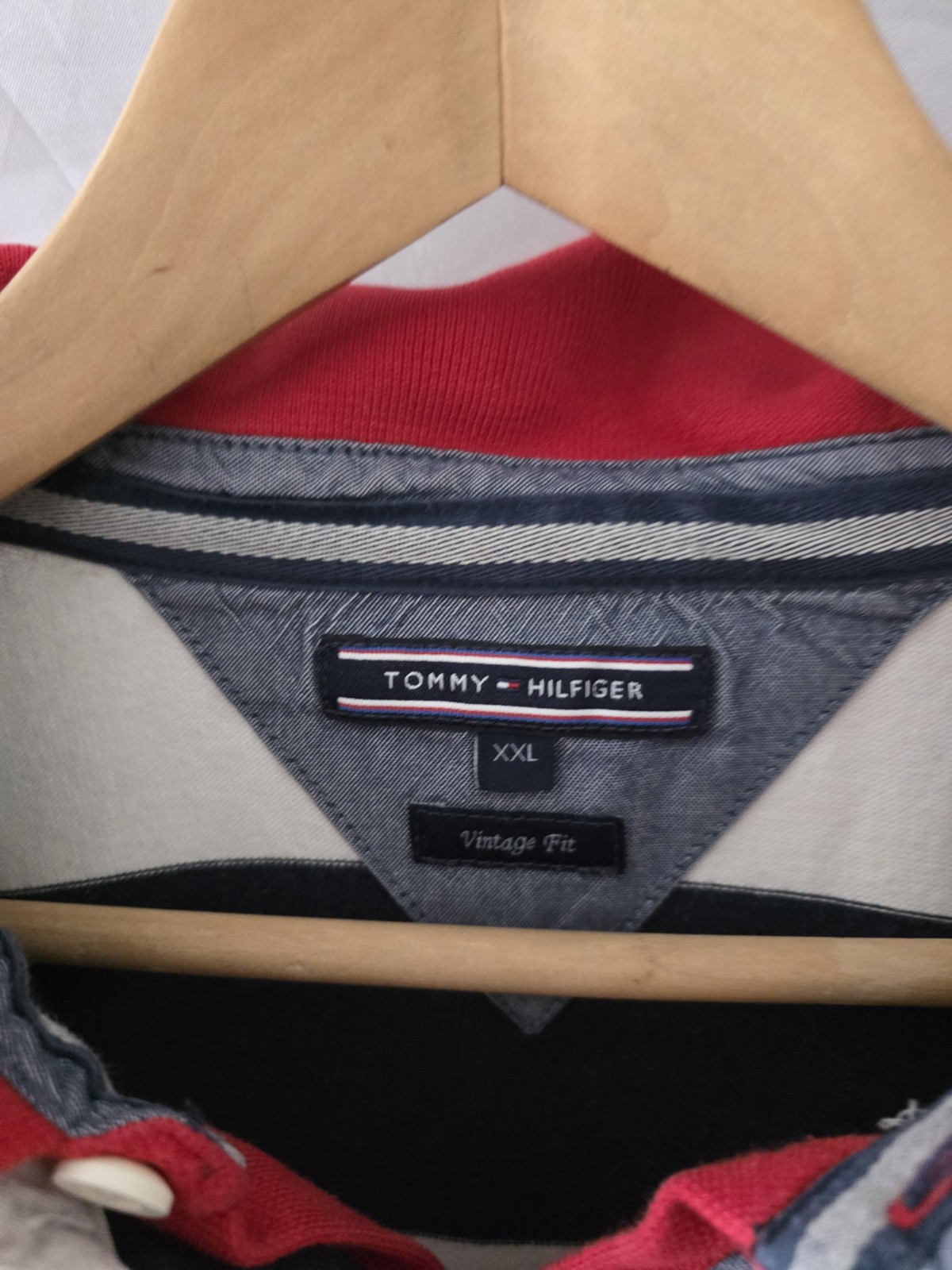 Tommy Hilfiger Men's White & Navy Double Collar Rugby Shirt Size XXL image 2