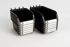 Pegboard Bins - 6 Each 7"  6 Each 5" ORGANIZING Bins - Hooks to Peg Board Panel