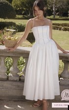 House of CB Ysabella White Cotton Maxi - Small (D-E)