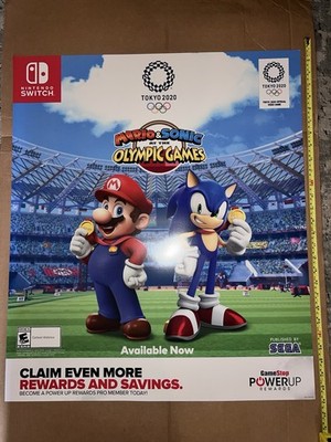 Mario & Sonic Olympic Games GameDisplay Promotional Sign Poster