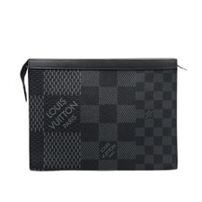 LOUIS VUITTON Pochette Voyage MMShoulder Bag Black Grey leather-