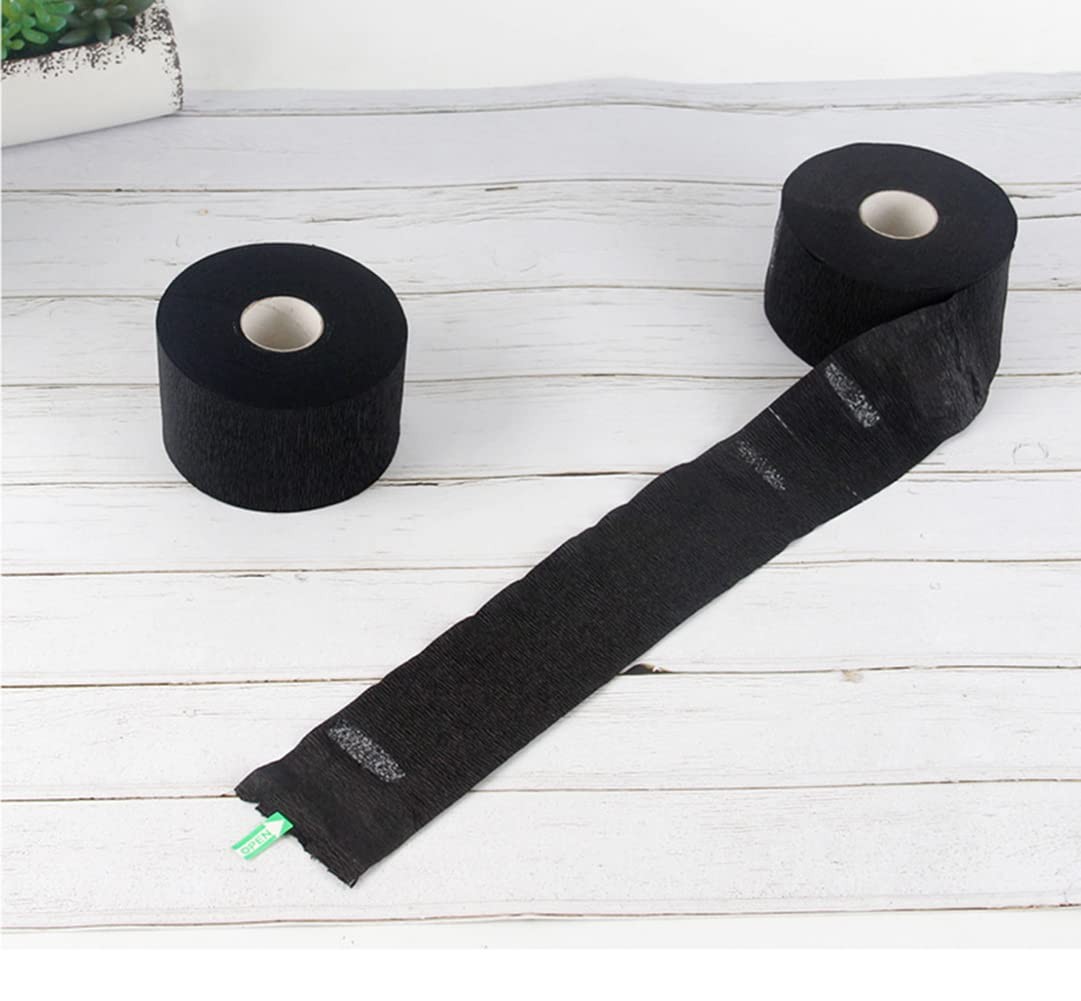 2 Rolls Black Disposable Barber Neck Paper Strips Professional Hairdressing... 