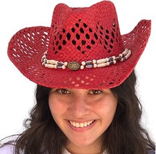 Straw Cowboy Hat Cowgirl Hats Men Women Sun Hat Sombreros Vagueros Classic We...