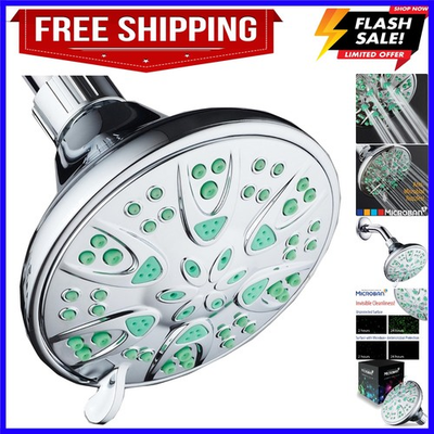 #ad Antimicrobial – Anti Clog High Pressure 6 Setting Shower Head with Microban N... $16.19