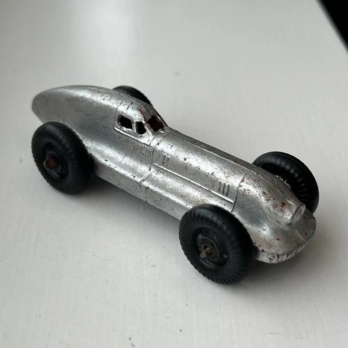 DINKY TOYS HOTCHKISS RACING CAR 23B REPAINTED SILVER VINTAGE DIECAST 1946-48