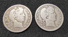 1905-P & 1916-D Barber Quarters - Philadelphia & Denver - 90% Silver - VG-F Cond