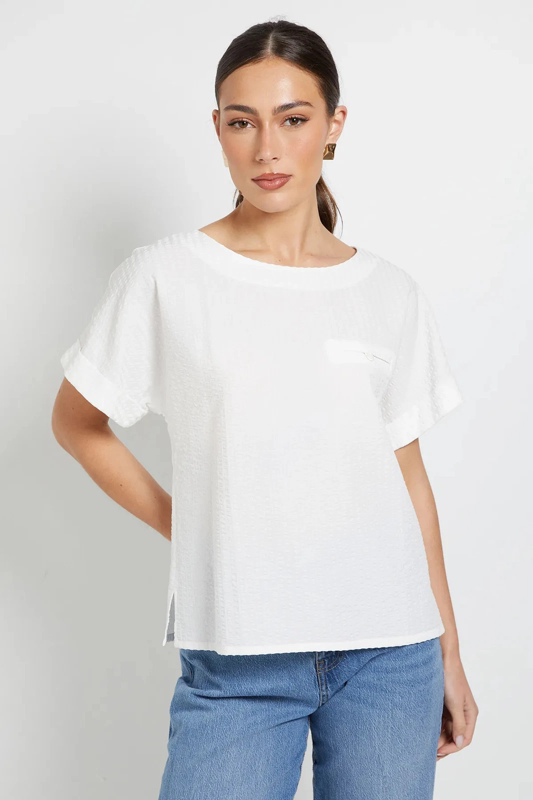 Principles White Top Womens Daywear Tops